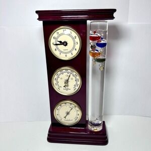 Galileo Weather Station w/ Clock Barometer Thermometer Hygrometer Temperature